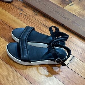 MIA Black Women's Sandals with White Soles
